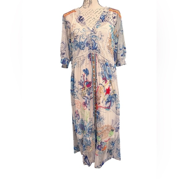 Johnny Was Dresses & Skirts - Johnny Was MAZZY RUCHED DRESS, size large, new without tags